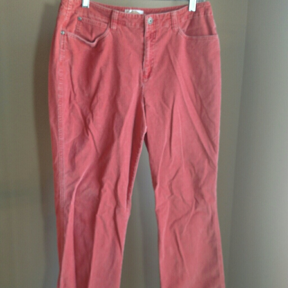 Talbots Orange Corduroy Pants Stretch Cotton